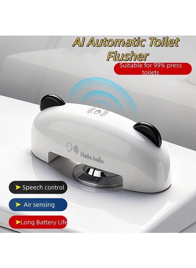 JCB CHIC مغسلة مرحاض أوتوماتيكية، مجموعة مغسلة مرحاض AI بدون لمس، شحن USB قابل لإعادة الشحن ومغسلة مرحاض مقاومة للماء IPX6 مزودة بمستشعر الأشعة تحت الحمراء للمرحاض للاستخدام المنزلي والعام - Image 1